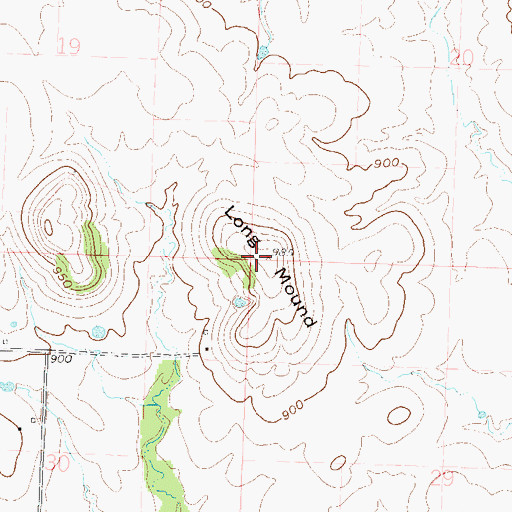 Topographic Map of Long Mound, MO