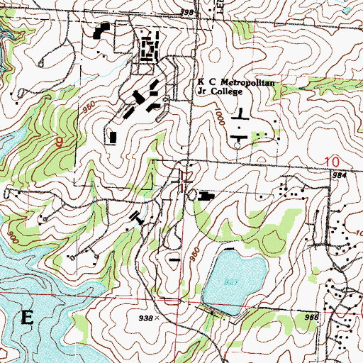 Topographic Map of Longview Chapel, MO