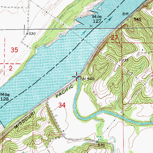Topographic Map of Loose Creek, MO