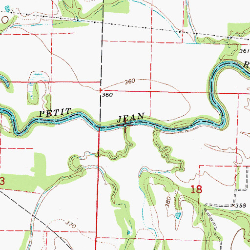 Topographic Map of Jack Creek, AR