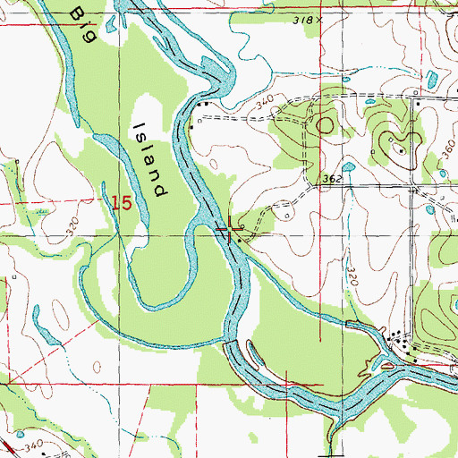 Topographic Map of Loreys Cabins, MO