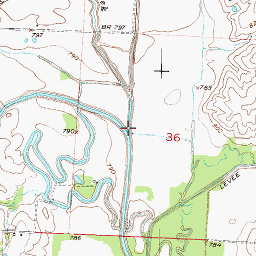 Topographic Map of Lost Creek, MO