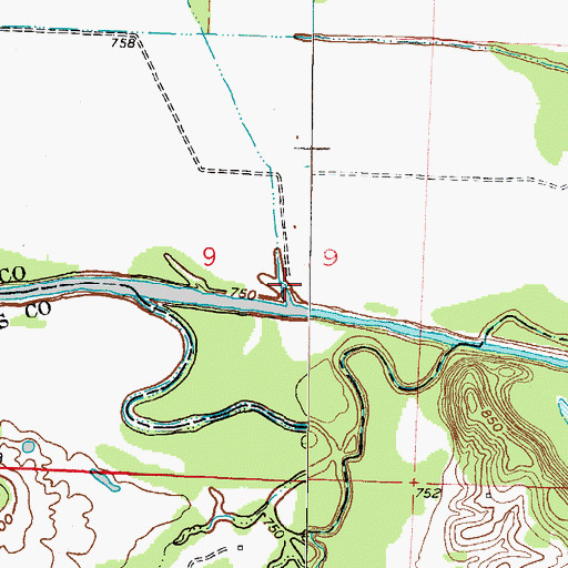 Topographic Map of Lost Creek, MO