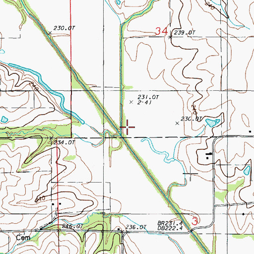 Topographic Map of Lost Creek, MO