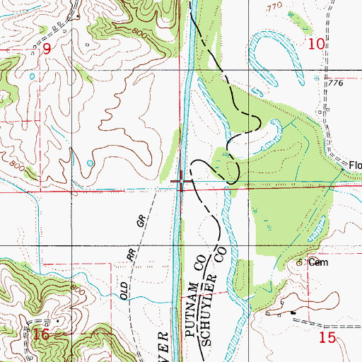 Topographic Map of Lost Creek, MO