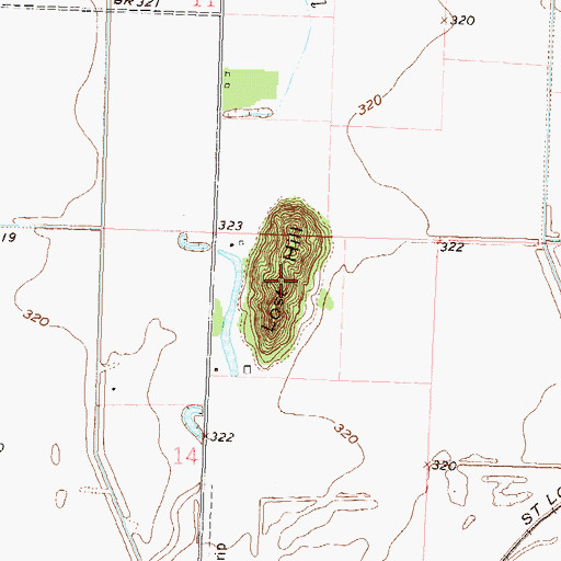 Topographic Map of Lost Hill, MO