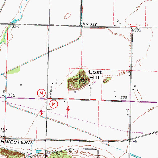 Topographic Map of Lost Hill, MO