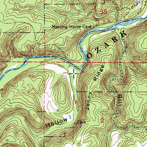 Topographic Map of Lost Hollow, MO