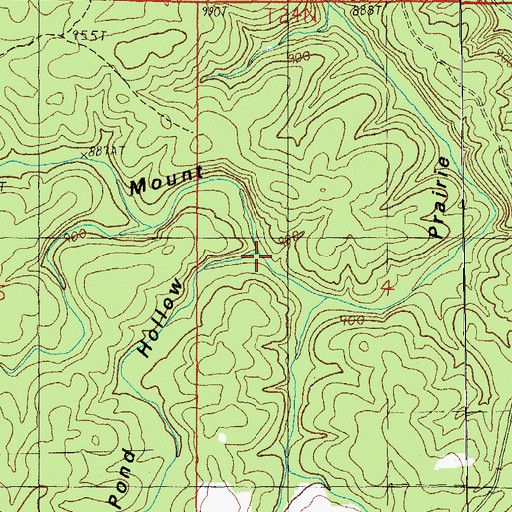 Topographic Map of Lost Pond Hollow, MO