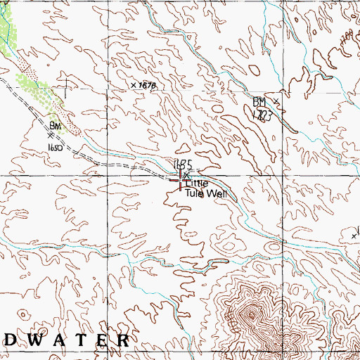 Topographic Map of Little Tule Well, AZ