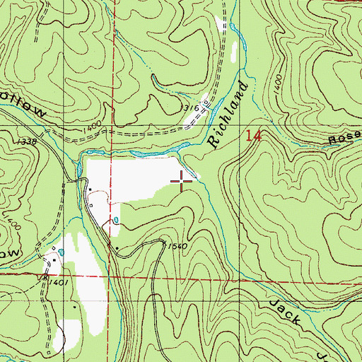 Topographic Map of Jack Jones Hollow, AR
