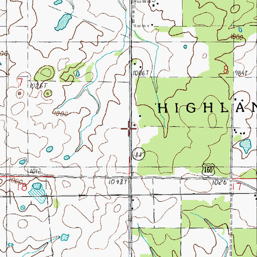 Topographic Map of Lost Pond School, MO