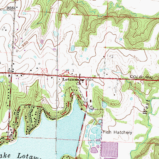 Topographic Map of Lotawana Church, MO