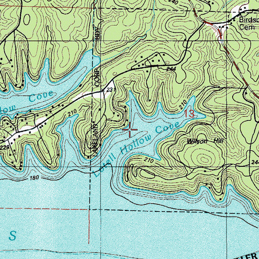 Topographic Map of Lotell Hollow Cove, MO