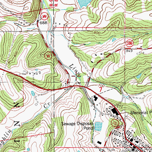 Topographic Map of Loughlin Creek, MO