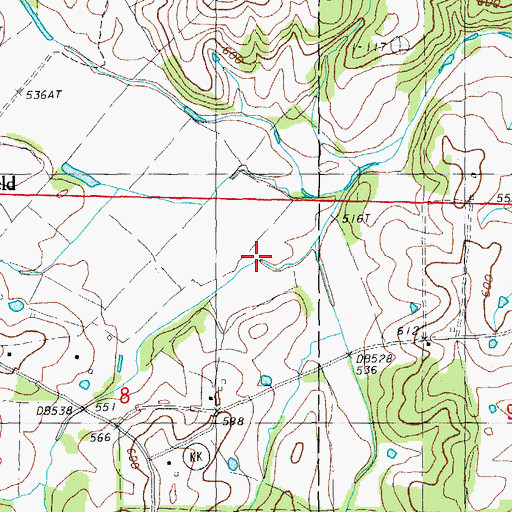 Topographic Map of Louse Creek, MO