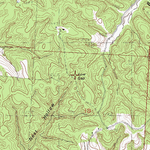 Topographic Map of Low Gap, MO