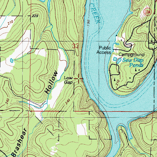 Topographic Map of Low Gap, MO