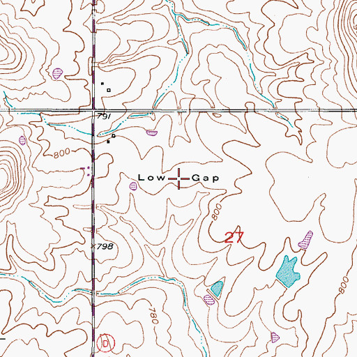 Topographic Map of Low Gap, MO