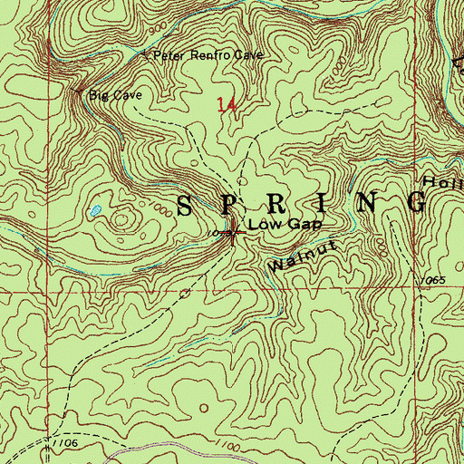 Topographic Map of Low Gap, MO