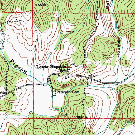 Topographic Map of Lower Hepsida School, MO
