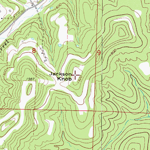 Topographic Map of Jackson Knob, AR