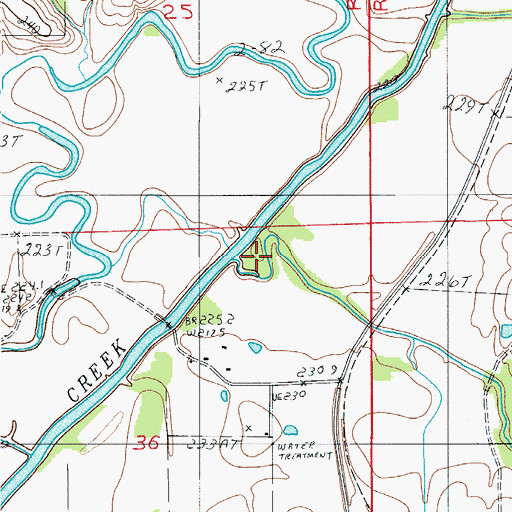 Topographic Map of Lowes Branch, MO