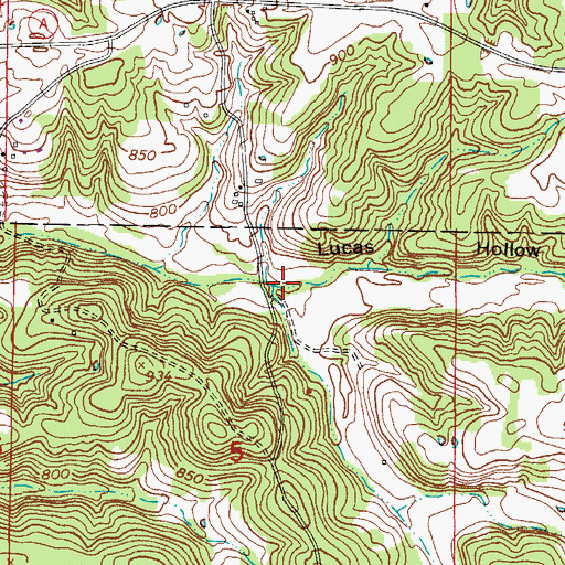 Topographic Map of Lucas Hollow, MO
