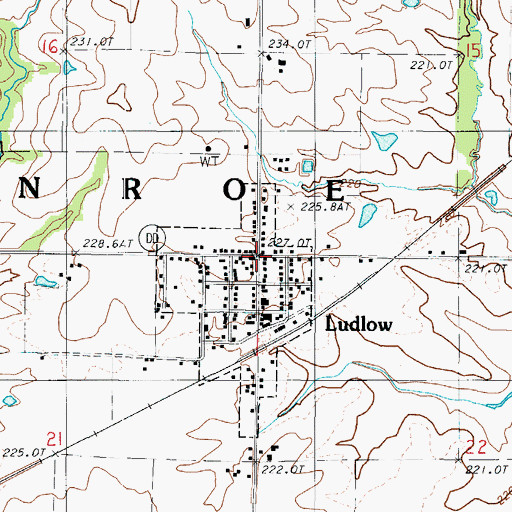 Topographic Map of Ludlow, MO