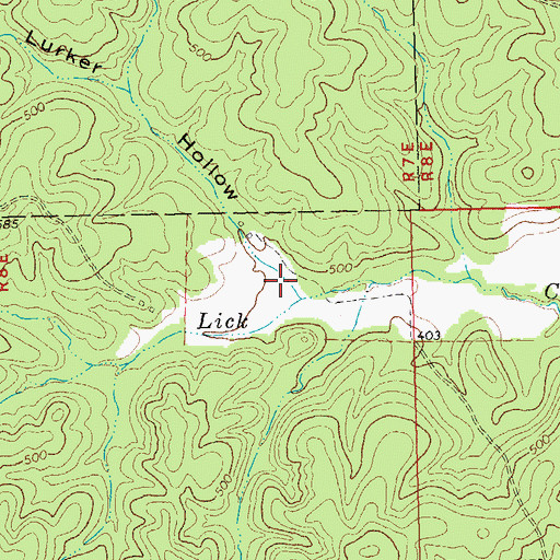 Topographic Map of Lurker Hollow, MO