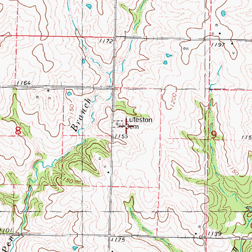 Topographic Map of Luteston Cemetery, MO