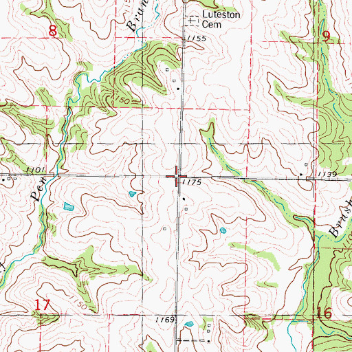 Topographic Map of Luteston School, MO