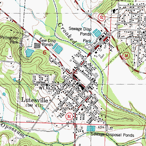 Topographic Map of Lutesville, MO