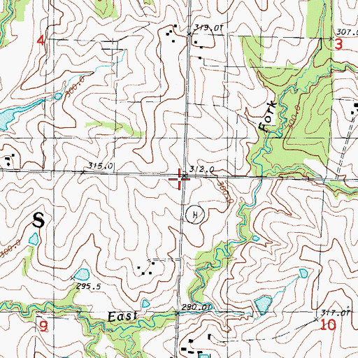 Topographic Map of Lyle School (historical), MO