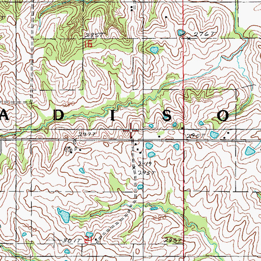 Topographic Map of Lynn School, MO