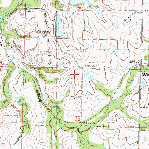 Topographic Map of Lyon School (historical), MO