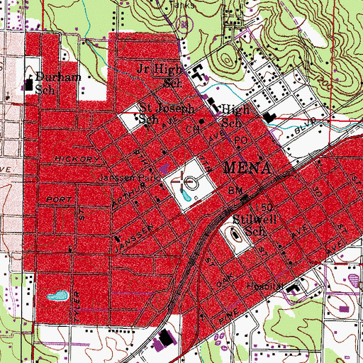 Topographic Map of Janssen Park, AR