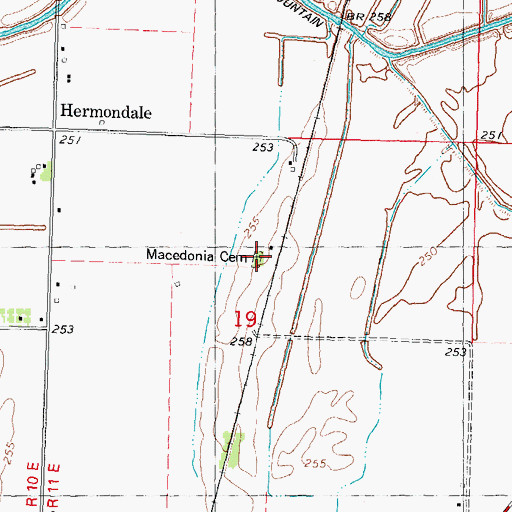 Topographic Map of Macedonia Cemetery, MO