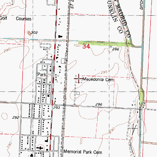 Topographic Map of Macedonia Cemetery, MO