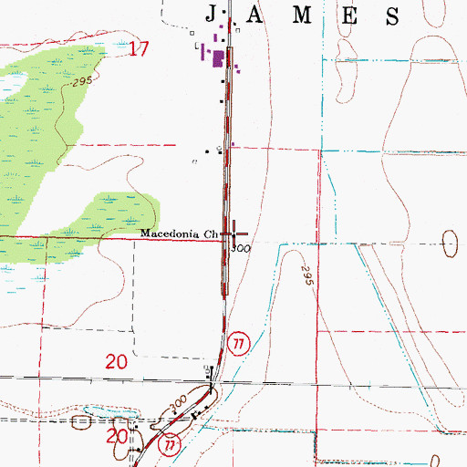 Topographic Map of Macedonia Church, MO