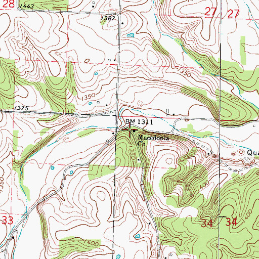 Topographic Map of Macedonia Church, MO