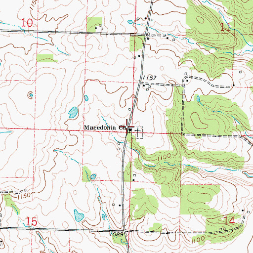 Topographic Map of Macedonia Church, MO