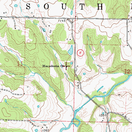 Topographic Map of Macedonia Church, MO