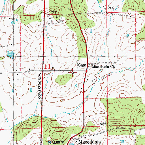 Topographic Map of Macedonia School (historical), MO