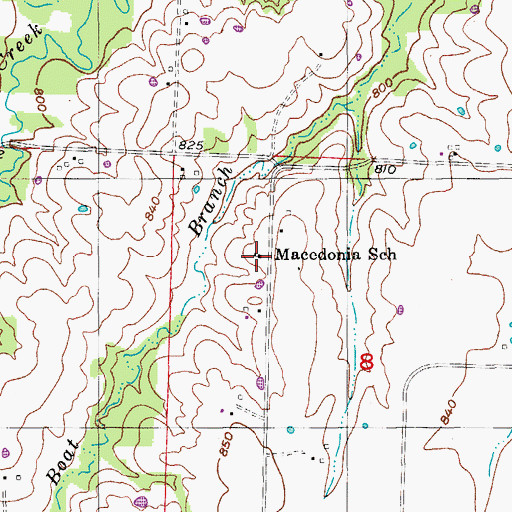 Topographic Map of Macedonia School (historical), MO