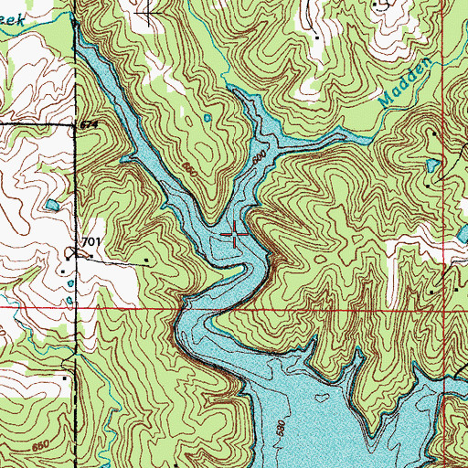 Topographic Map of Madden Branch, MO