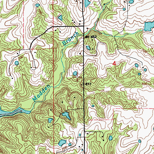 Topographic Map of Madden School (historical), MO