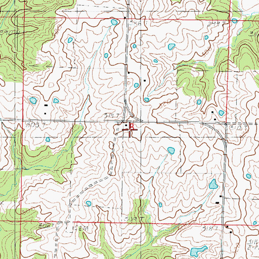 Topographic Map of Mahaska School, MO