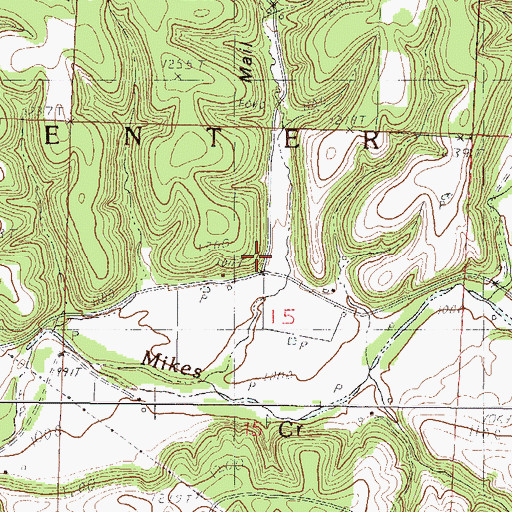 Topographic Map of Mail Hollow, MO