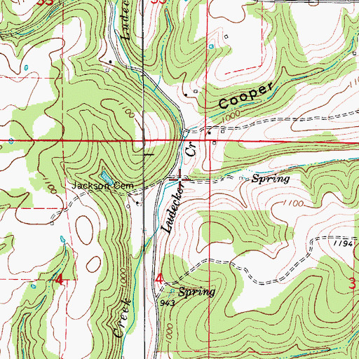 Topographic Map of Mailroute Hollow, MO